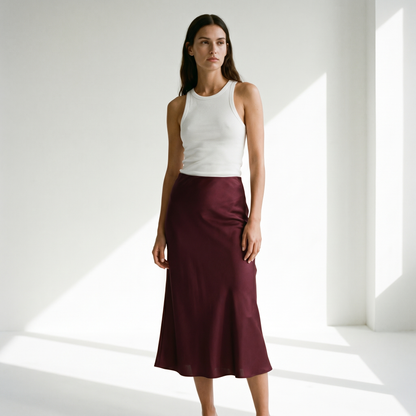 Flowy Satin Skirt