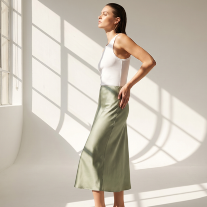 Flowy Satin Skirt