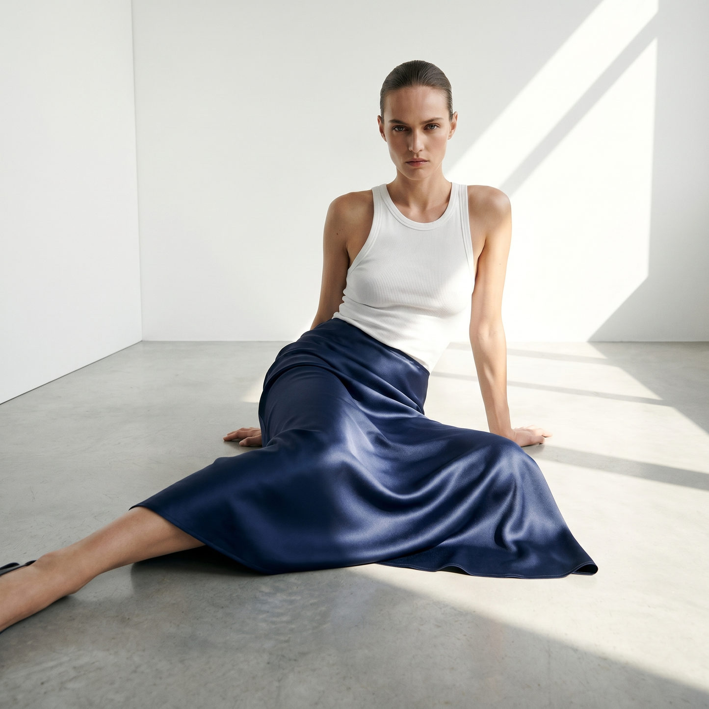Flowy Satin Skirt