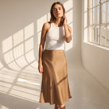 Flowy Satin Skirt