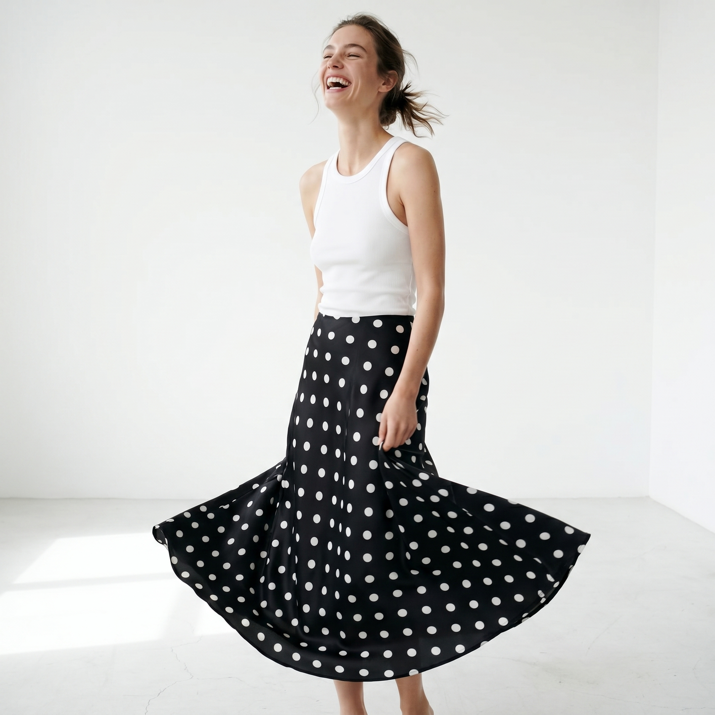 Flowy Satin Skirt