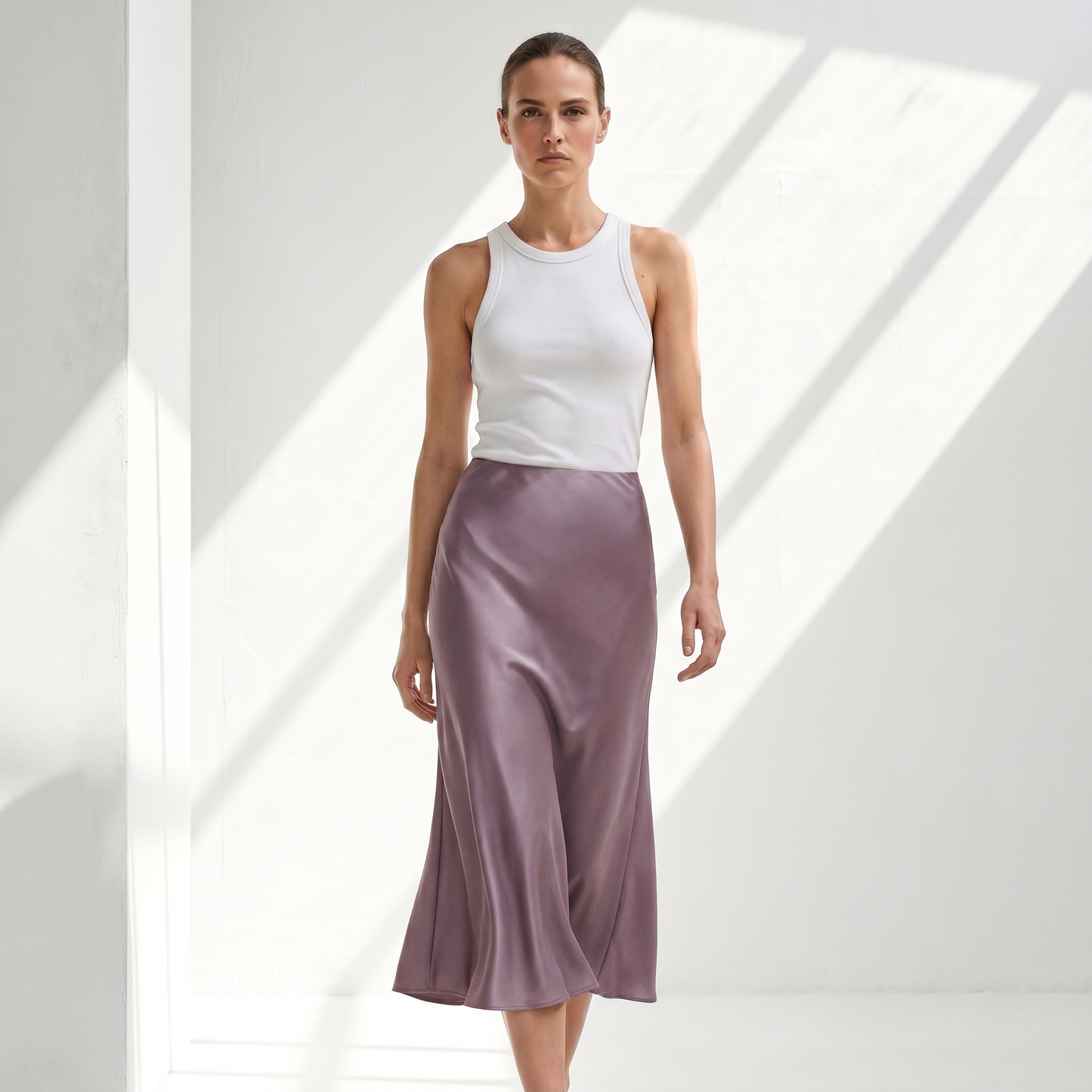 Flowy Satin Skirt