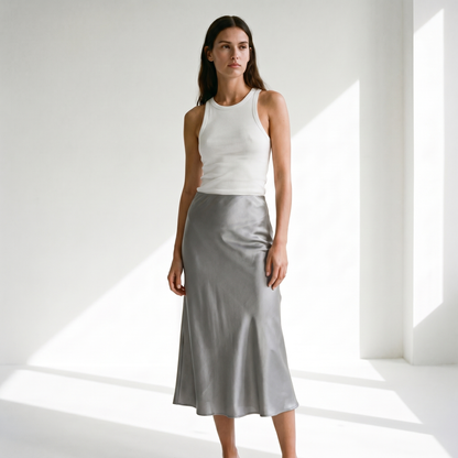 Flowy Satin Skirt